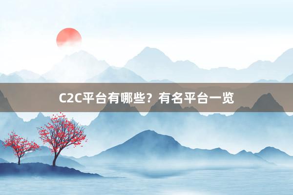 C2C平台有哪些？有名平台一览